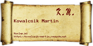 Kovalcsik Martin névjegykártya