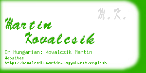 martin kovalcsik business card